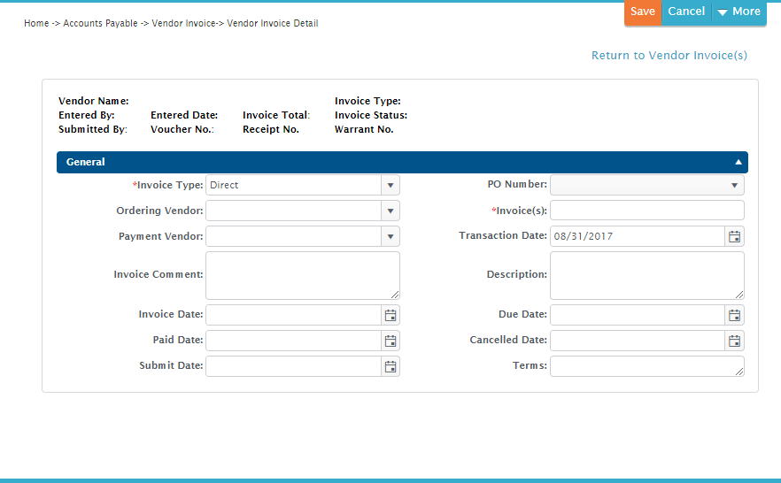 AP Create a Regular Invoice